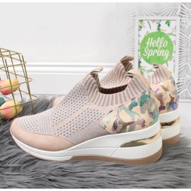 Sneakers de cunha de mulher Artiker rosa em pó 2