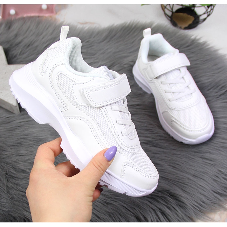 Tênis esportivo infantil de velcro White American Club branco 1