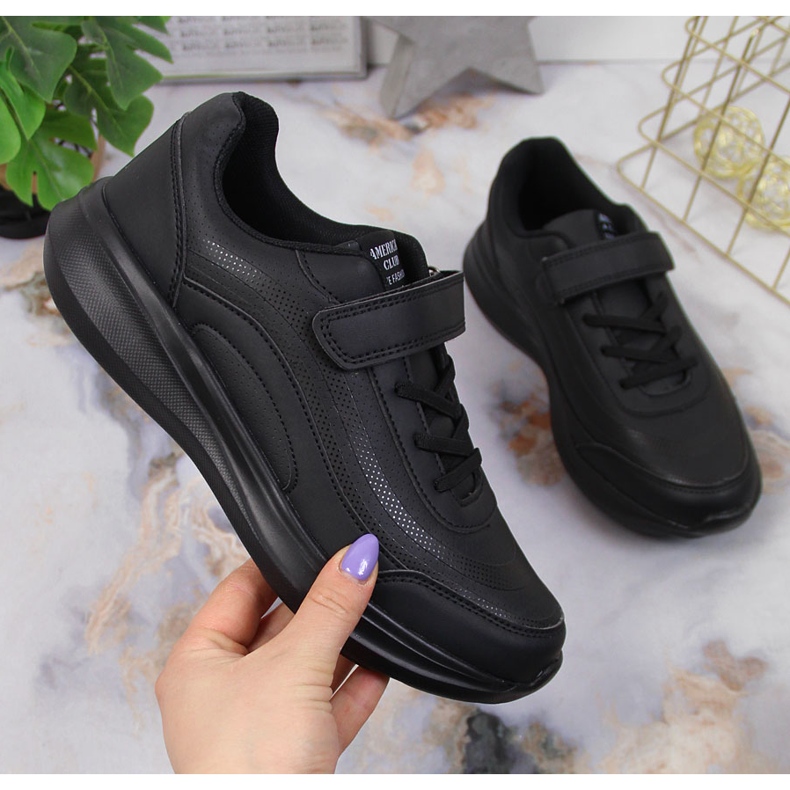 Tênis esportivo Black American Club Velcro preto 1