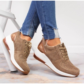 Sapatos de cunha de mulher bege Jezzi 1