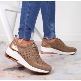 Sapatos de cunha de mulher bege Jezzi 2