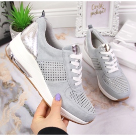 Sapatos de cunha de mulher azul Jezzi 1