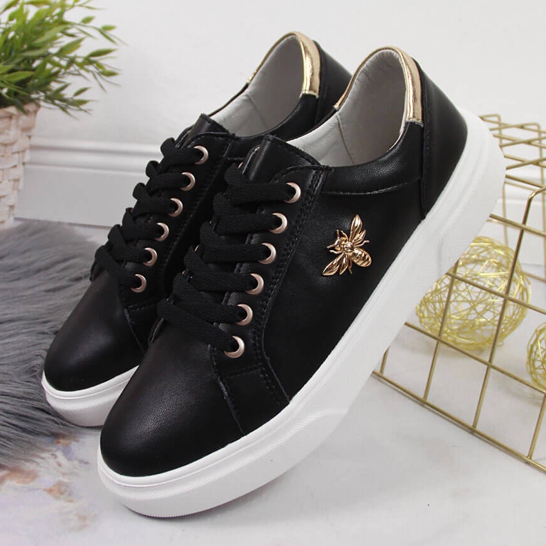 Sapatos de mulher em pele com plataforma Vinceza preta preto 2