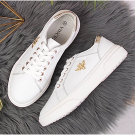 Sapatos de mulher em pele com plataforma Vinceza branca branco 2