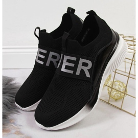 Sapatos esportivos femininos deslizam no preto Vinceza 2