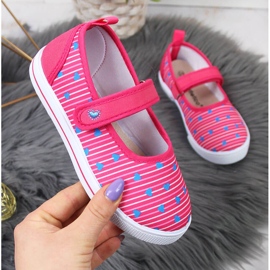 Atletico Sapatilhas bailarinas de menina com velcro Atlético rosa 1