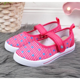 Atletico Sapatilhas bailarinas de menina com velcro Atlético rosa 2