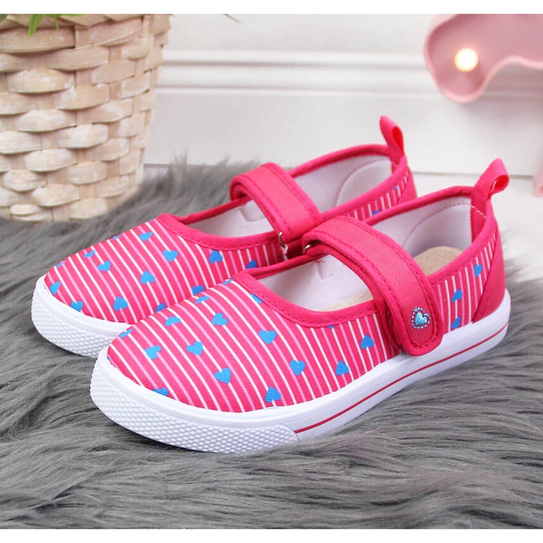 Atletico Sapatilhas bailarinas de menina com velcro Atlético rosa 2