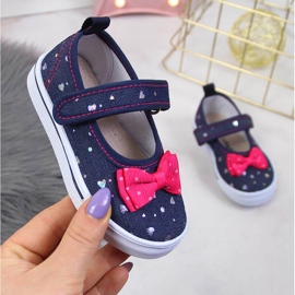 Atletico Bailarinas de menina com velcro Atlético azul marinho 1