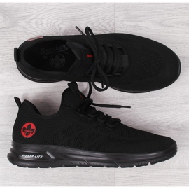 Tênis esportivo masculino de malha preta Rieker B7376-00 preto 1