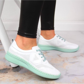 Sapatos esportivos femininos Artiker de couro branco 2