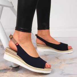 Sandálias femininas azul marinho Big Star JJ276046 azul-marinho 2