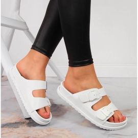 S.Barski Chinelos de borracha de mulher com fivelas brancas S. Barski branco 1