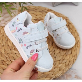 Sapatos desportivos de menina com velcro azul American Club 1