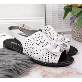 Sandálias femininas com laço prateado Jezzi prata 2 Sandálias femininas com laço prateado Jezzi prata 2