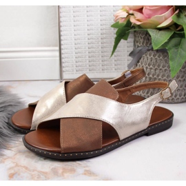 Sandálias de mulher Jezzi douradas dourado 2