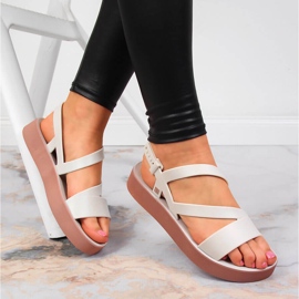 Sandálias femininas de borracha creme Zaxy JJ285053 bege multicolorido 1