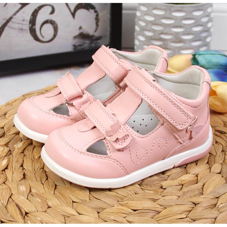 Sandálias rosa cheias de menina American Club 2