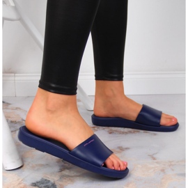 Chinelos de piscina femininos Calypso azul marinho azul-marinho 2