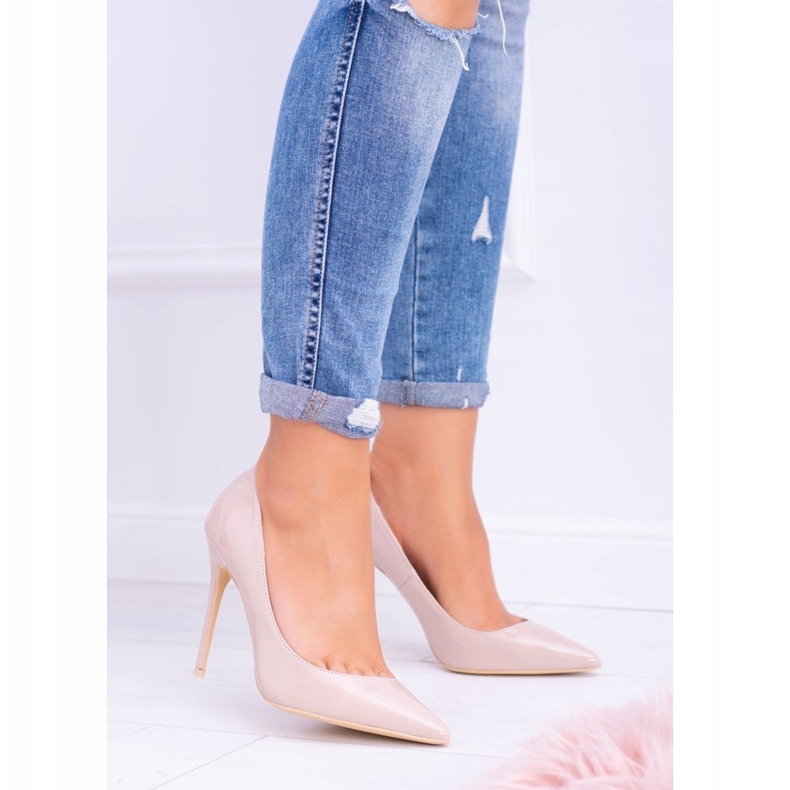 Bombas femininas no Spitz Varnished Beige bege 3