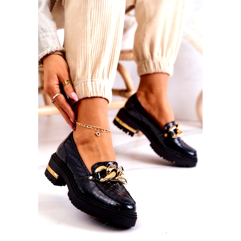 PA2 Mocassins femininos de couro mocassins preto mollie 3