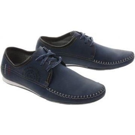 Lemar Mocassins masculinos com atacadores 872 azul marinho 2 Lemar Mocassins masculinos com atacadores 872 azul marinho 2