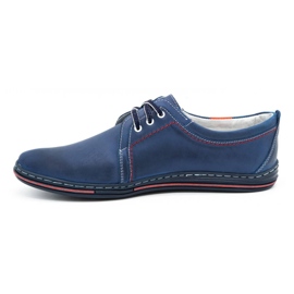 Polbut Sapatos de couro masculino 343 azul marinho 1