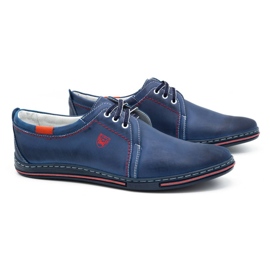 Polbut Sapatos de couro masculino 343 azul marinho 2