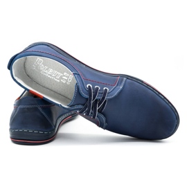 Polbut Sapatos de couro masculino 343 azul marinho 4
