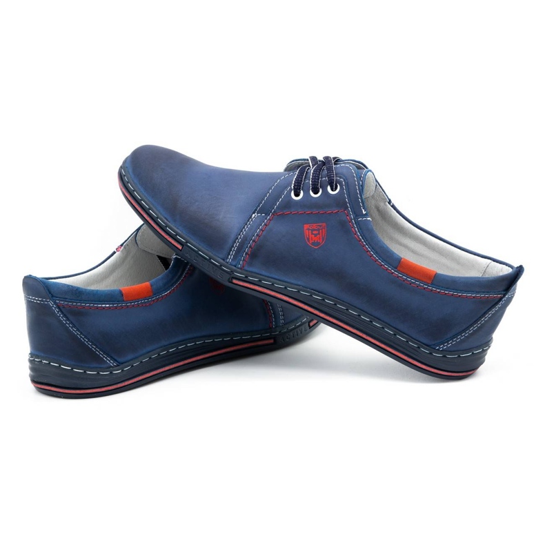 Polbut Sapatos de couro masculino 343 azul marinho 5