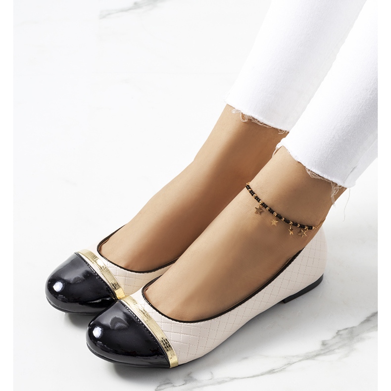 As bailarinas femininas bege Petra preto 1