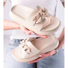 Chinelos de moda LA.FI bege 1