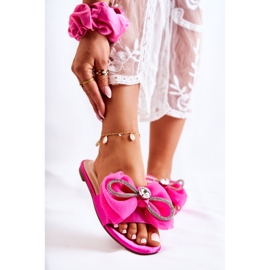 PS1 Chinelos femininos com laço decorativo Fúcsia Calerine rosa 1 PS1 Chinelos femininos com laço decorativo Fúcsia Calerine rosa 1