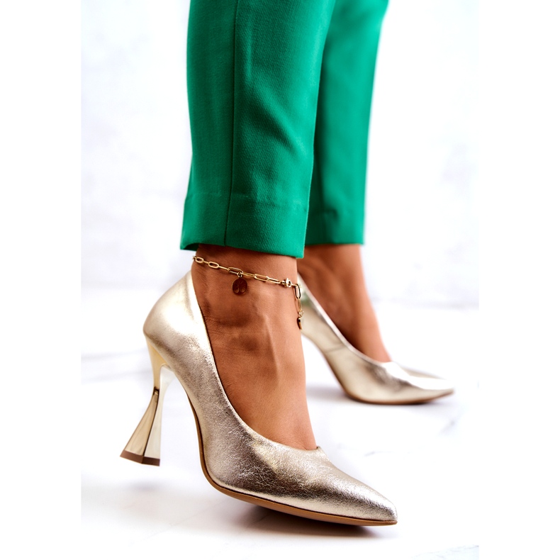 Lewski Shoes Sapatos de couro elegantes Lewski 3181 dourado 1