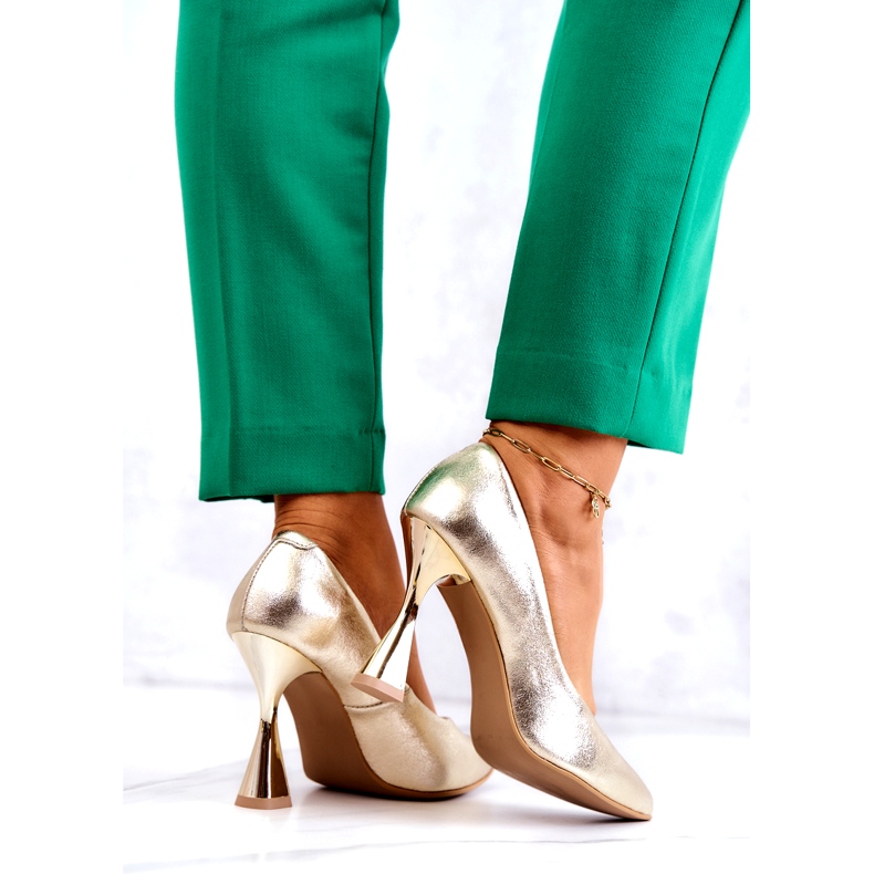 Lewski Shoes Sapatos de couro elegantes Lewski 3181 dourado 2