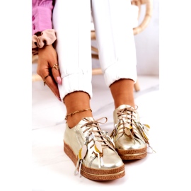 Sapatos de couro dourado Maciejka 04550-25 5