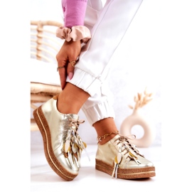 Sapatos de couro dourado Maciejka 04550-25 3