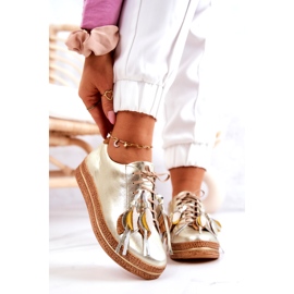 Sapatos de couro dourado Maciejka 04550-25 2