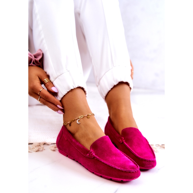 Mocassins femininos de camurça Big Star JJ274656 Fúcsia rosa 4