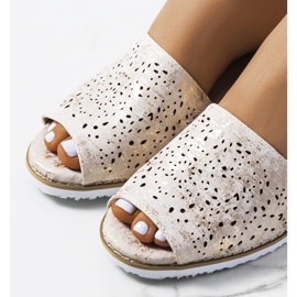 Sandália de cunha dourada Sheripov dourado 1