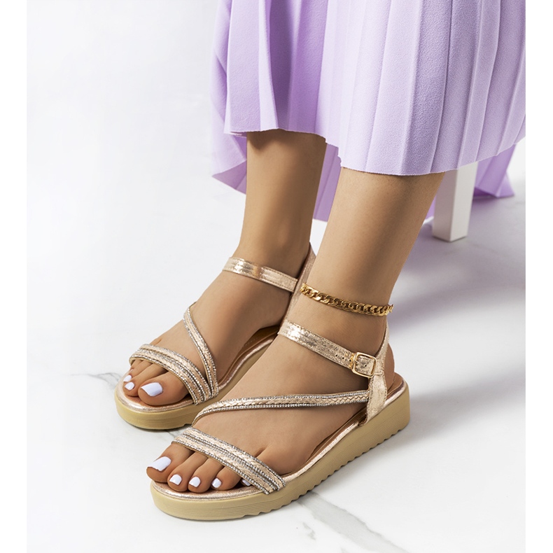 Sandálias femininas Ray Gold dourado 1