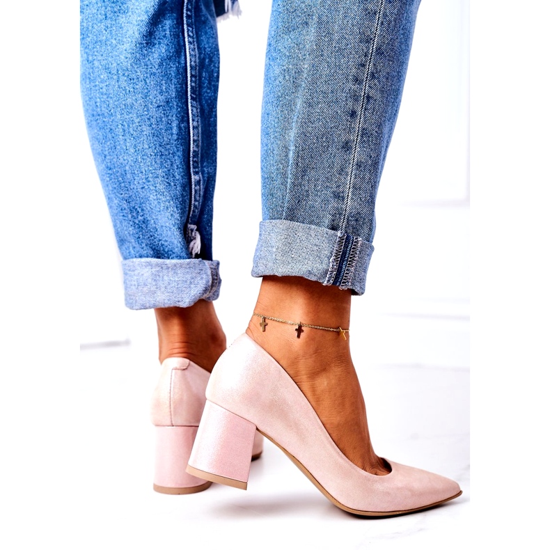 Lewski Shoes Bombas de cetim com sapatos Lewski padrão animal 2801 rosa 4