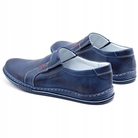Polbut Sapatos de couro masculino 334 azul marinho 1