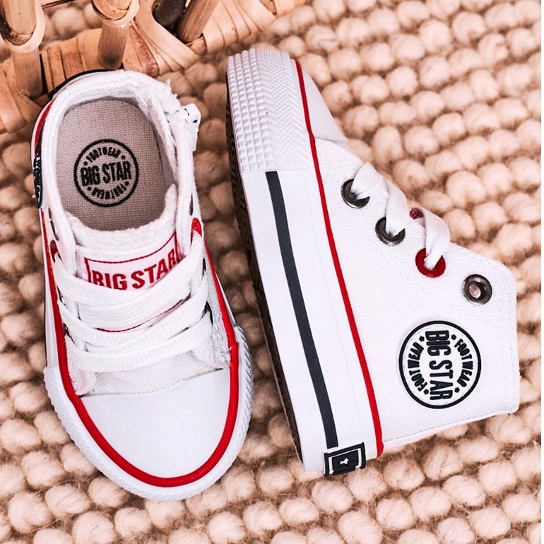 Tênis alto infantil com zíper Big Star HH374187 branco 3