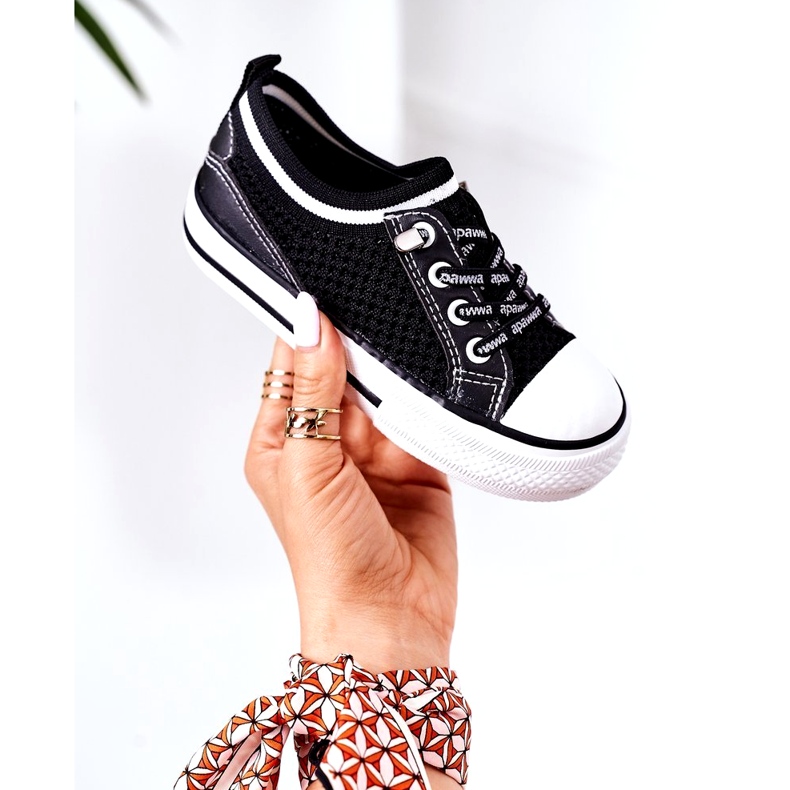 Apawwa Tênis infantil Airy Black Kids Club preto 1