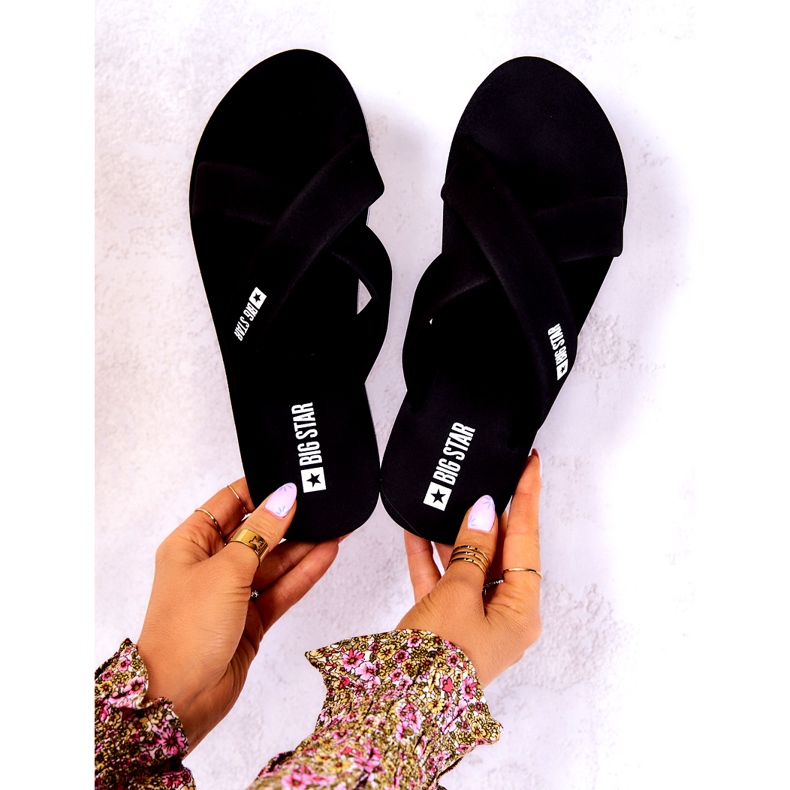 Chinelos femininos de espuma Big Star JJ274A338 Preto 3