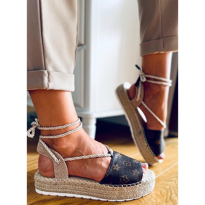 Sandálias alpargatas femininas Adeline Camel bege marrom 2