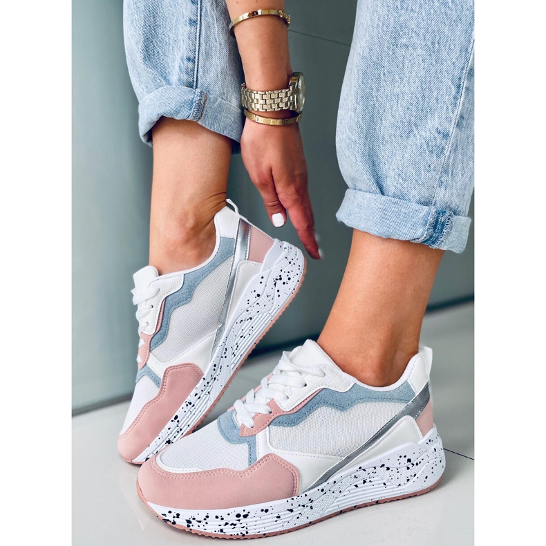 Tênis feminino Truth White branco azul rosa prata 1