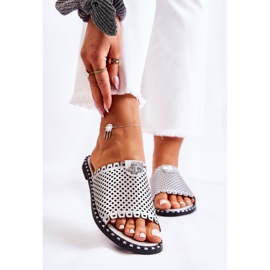 Vinceza Chinelos femininos a céu aberto com enfeite de terrys prateado prata 1