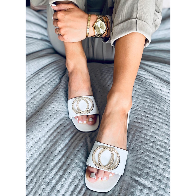 Chinelos femininos Allor White branco 1